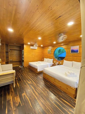 Family Double Room, Balcony, Lake View | Desk, laptop workspace, blackout curtains, iron/ironing board - The Lake Hill Farm (Dak Glong)