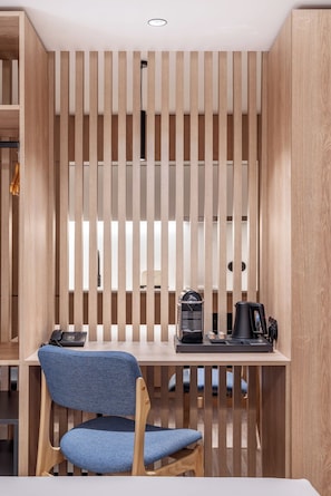 In-room safe, desk, laptop workspace, blackout drapes