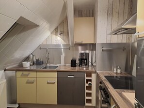 Fridge, microwave, oven, stovetop - Fantastic apartment with a view over Dresden. (Bannewitz)