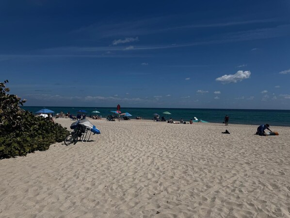 Sun-loungers, beach towels