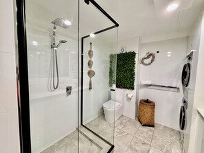 Hair dryer, towels