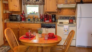 Cabin, 1 Bedroom | Private kitchen | Coffee/tea maker, toaster