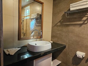 Deluxe Double or Twin Room, Balcony, City View | Bathroom | Shower, hair dryer, towels, soap - Shams Thoddoo (Thoddoo)