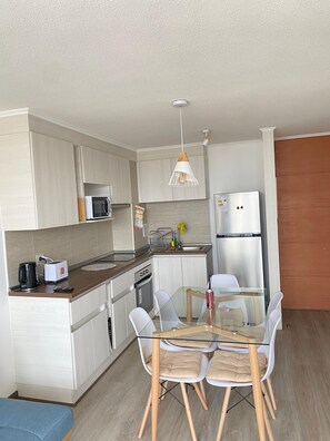 Microwave, oven, electric kettle, toaster