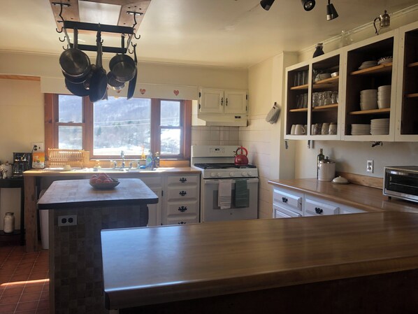 Private kitchen - Stunning View 5-bedroom farmhouse in charming Bovina Center (Bovina Center)