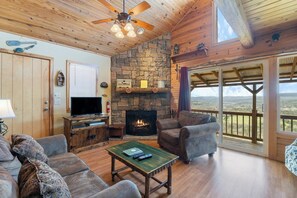 TV, fireplace, DVD player