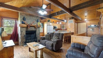 Televisio, takka, DVD-soitin