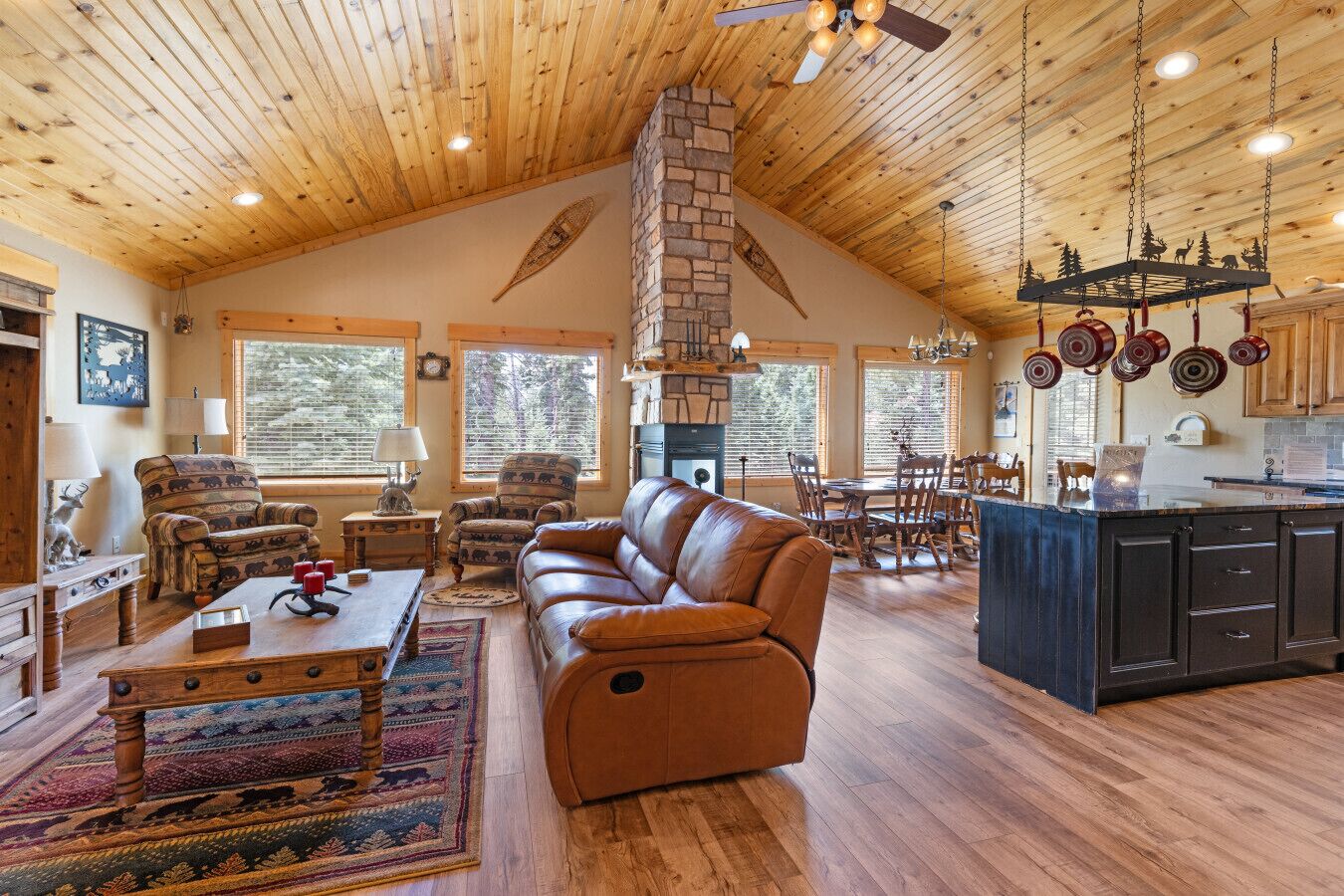 Télévision, cheminée, lecteur de DVD