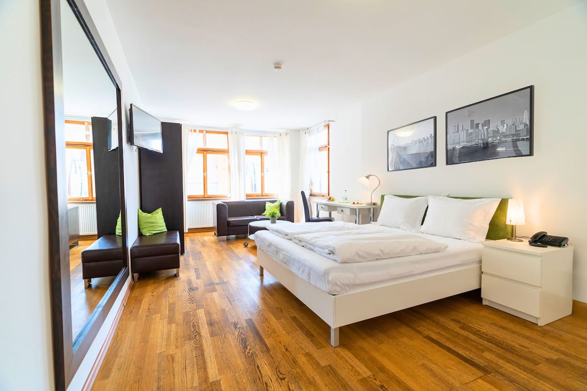 Premium Double Room, City View | Desk, laptop workspace, iron/ironing board (on request), WiFi (free)