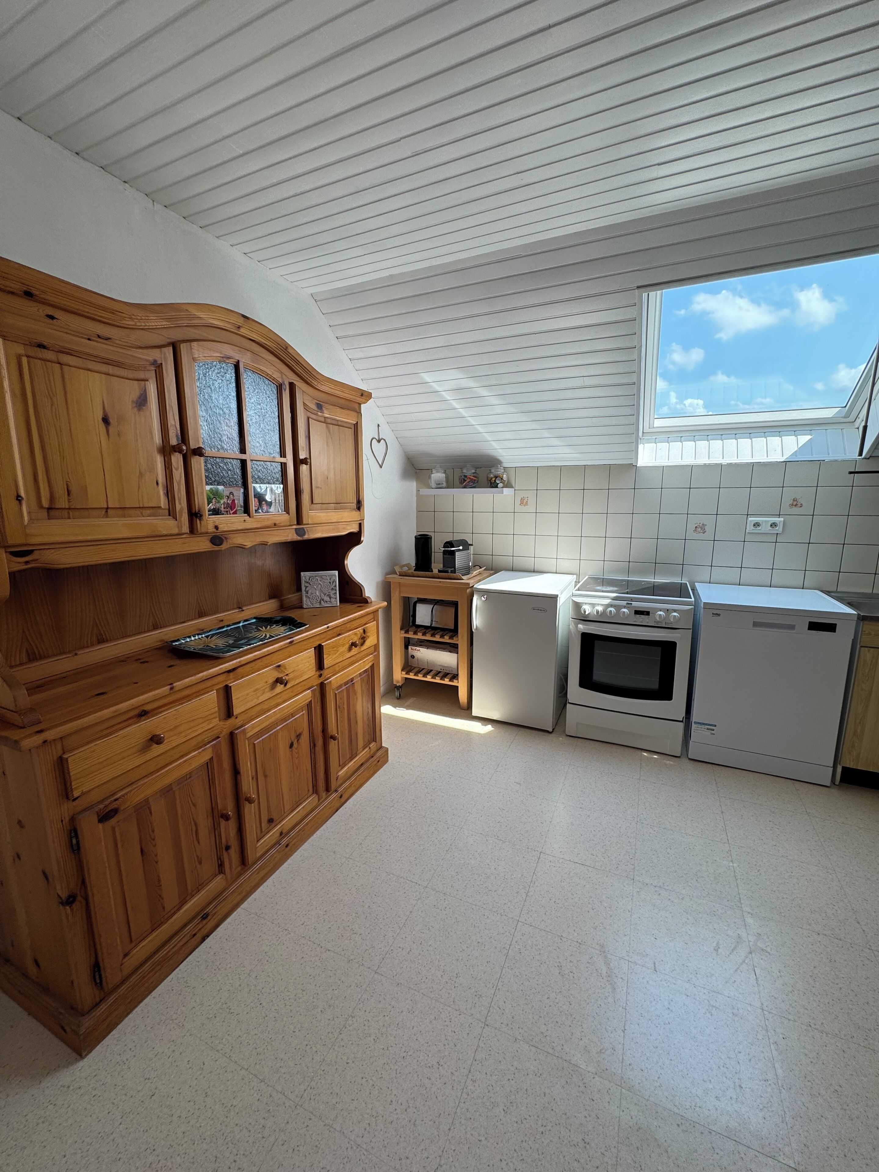 Een oven, een kookplaat, een vaatwasser