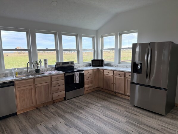 Microondas, horno, placa de cocina, lavavajillas