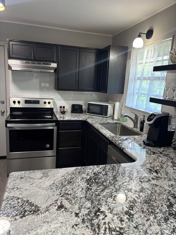 Microwave, oven, stovetop, dishwasher