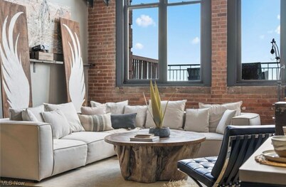 Modern Loft w/ Private Terrace + Views of Lake Erie & Browns Stadium