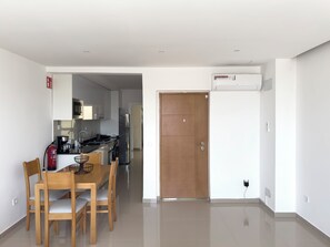 Fridge, microwave, dishwasher, coffee/tea maker
