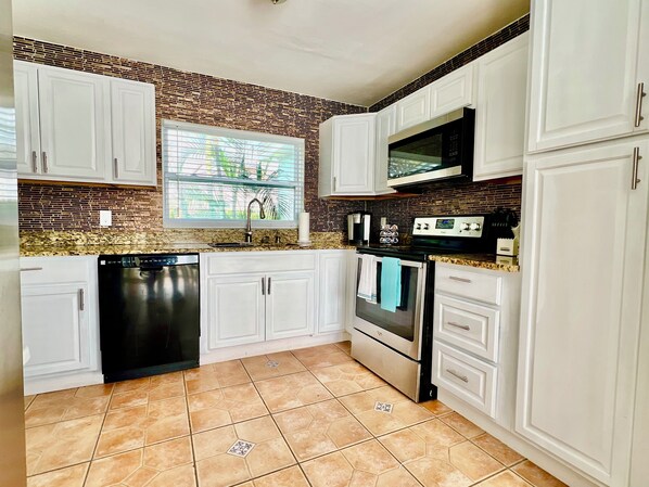 Microwave, oven, stovetop, dishwasher