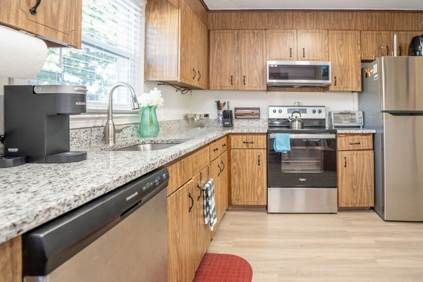 Microwave, oven, stovetop, dishwasher