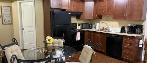 Microwave, oven, stovetop, dishwasher