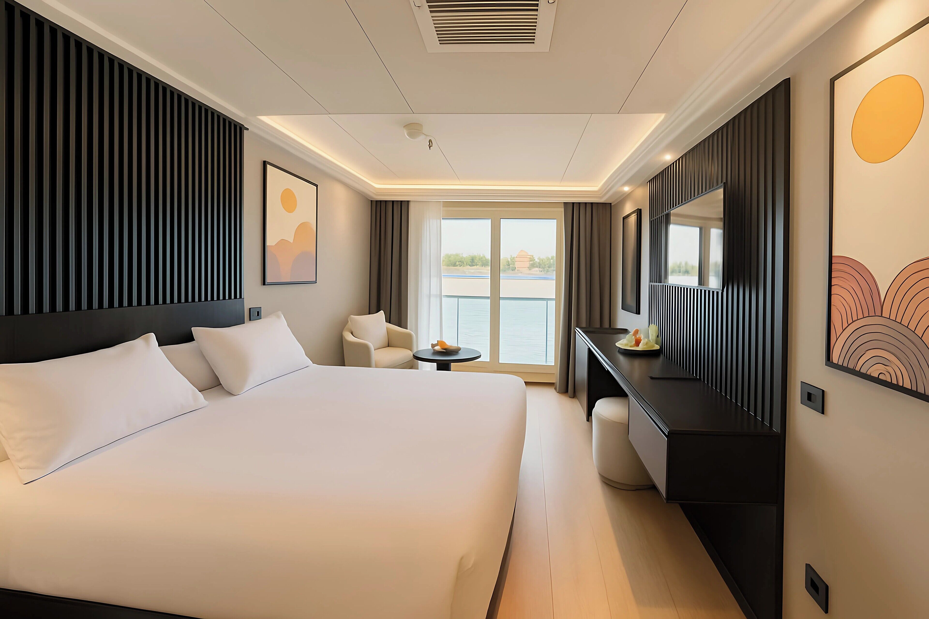 Phòng đôi Deluxe, quang cảnh sông | Két bảo mật tại phòng, phòng cách âm 