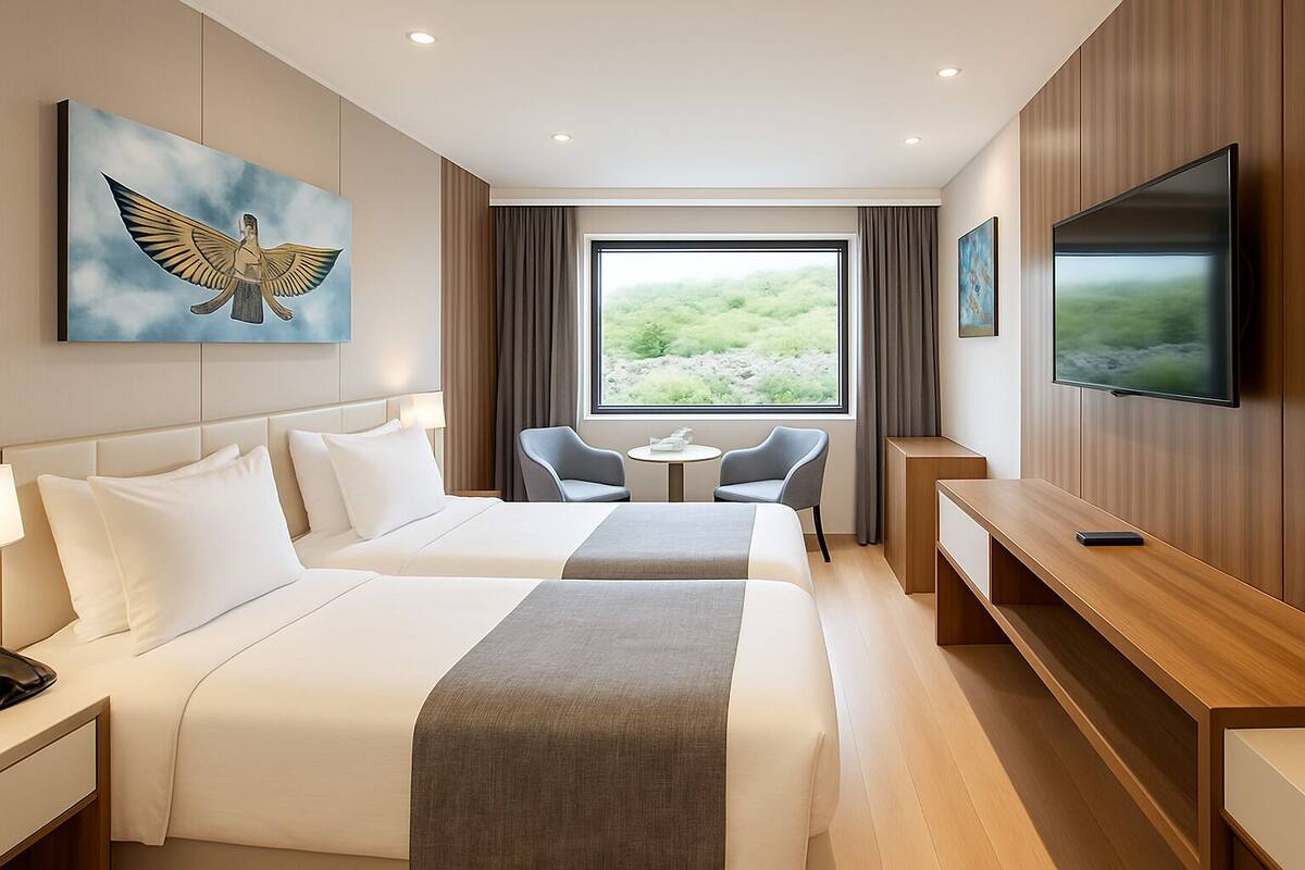 Deluxe Double Room, River View | In-room safe, blackout drapes, soundproofing