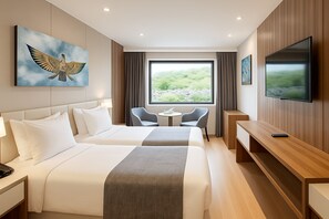 Caja de seguridad en la habitación y cortinas blackout