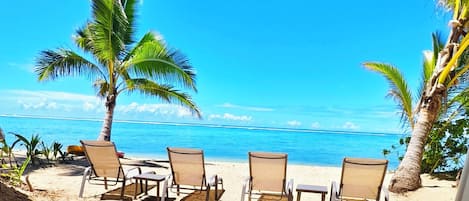 Family Bungalow, 2 Bedrooms, Lagoon View, Beachfront | Terrace/patio