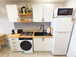 Family Bungalow, 2 Bedrooms, Lagoon View, Beachfront | Private kitchenette | Espresso maker, coffee/tea maker, electric kettle, toaster - Natura Lagoon Bungalow 3 (Rarotonga)