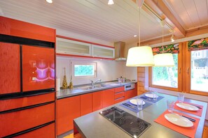 别墅, 露台, 花园景观 | 私人厨房