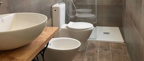 Ducha, secador de pelo, bidet, toallas