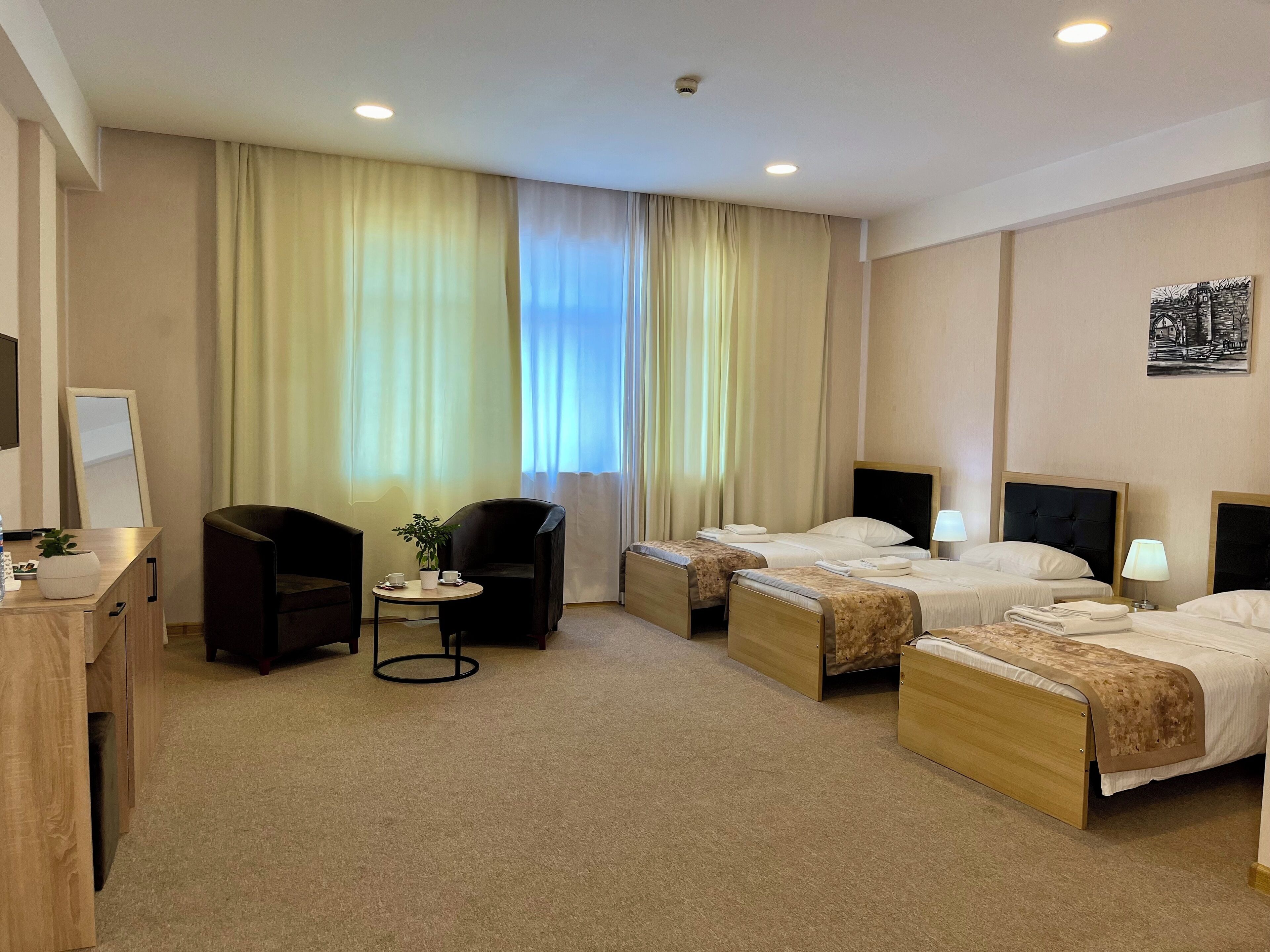 Desk, soundproofing, iron/ironing board, free WiFi