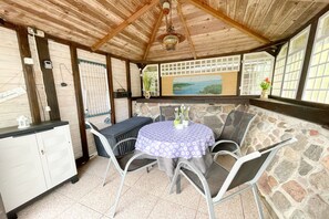 Outdoor dining - Vacation home Usedom Idyll - Holiday home Usedom Idyll with extraordinary (Loddin)