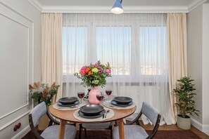 Comfort Apartment, Balcony, Courtyard View | Blackout drapes, soundproofing, iron/ironing board, cribs/infant beds