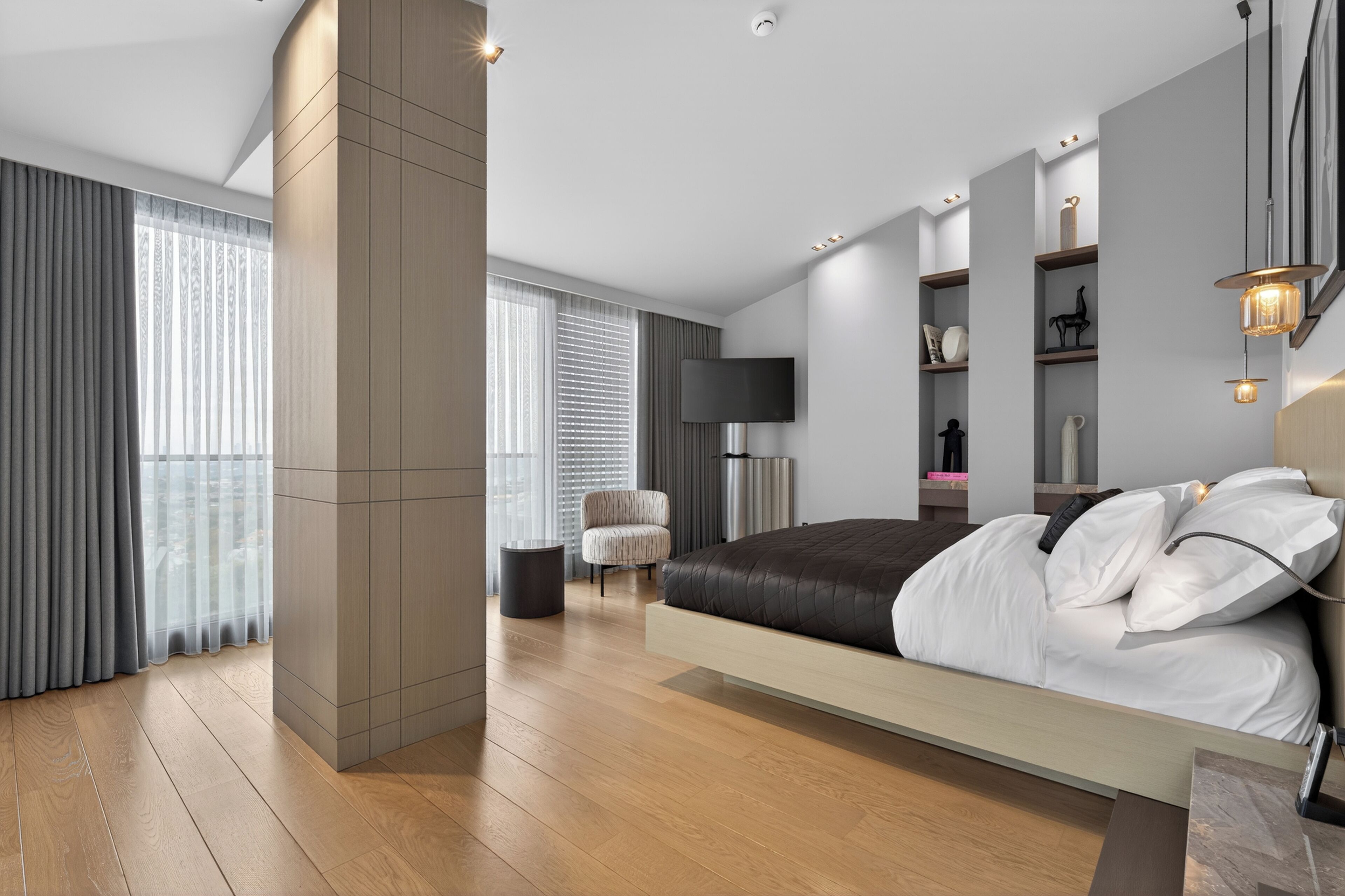 Junior Room, Sea View | Cadar kapas Mesir, peralatan tempat tidur premium, bar mini 