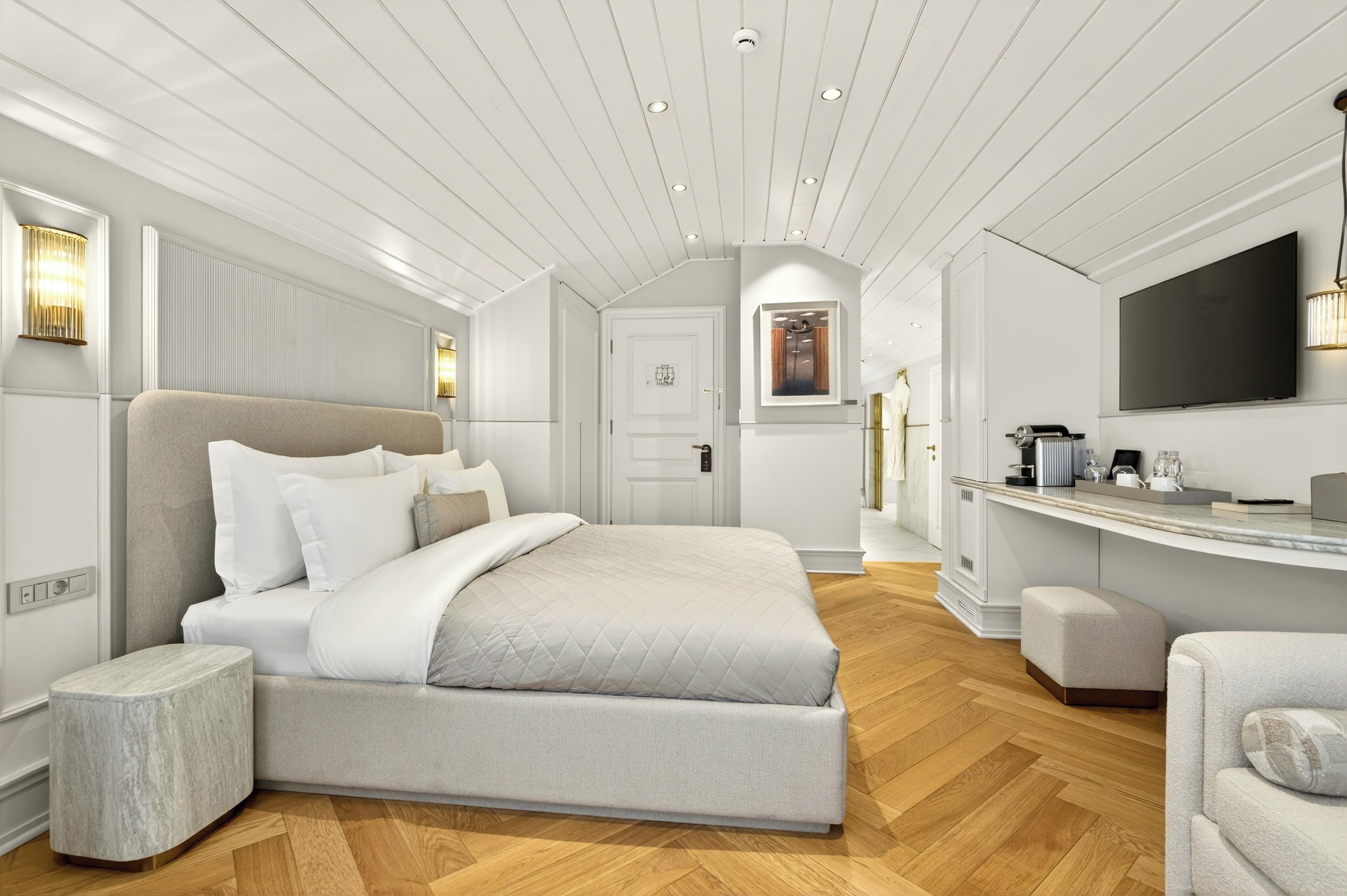 Draps en coton égyptien, literie de qualité supérieure, minibar