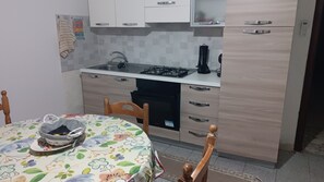 Fridge, oven, stovetop, coffee/tea maker