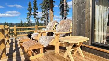 Cabin, 3 Bedrooms, Balcony, Mountain View | Living area