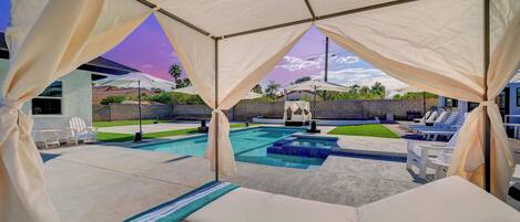 Outdoor pool, a heated pool