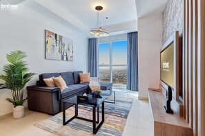 TV - bnbme | Elegant 1BR | 8 Min to Burj Khalifa (Dubai)