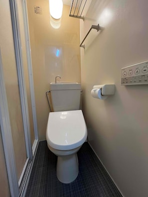 Secador de pelo, pantuflas, bidet, toallas