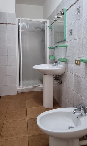 Dusche, Haartrockner, Bidet, Handtücher