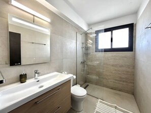 Dusche, Haartrockner, Handtücher