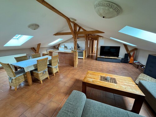 Charming top floor apartment near the Baltic Sea Ideal for families of up to 6 people