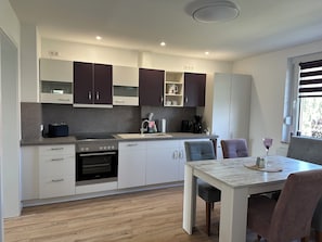 Fridge, microwave, oven, stovetop - Vacation apartment DORA (Neukieritzsch)