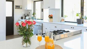 Microondas, horno, placa de cocina y lavavajillas