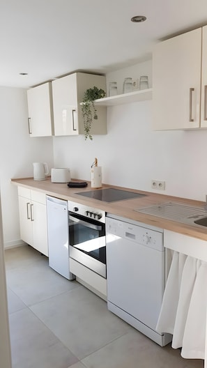 Fridge, oven, stovetop, dishwasher