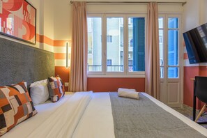 Rai - City view Studio & Balcony | Premium bedding, individually decorated, individually furnished, desk