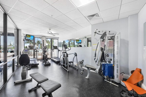 Condo, Multiple Beds (18th floor beachfront condo with pool) | Fitness facility
