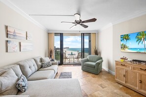 Condo, Multiple Beds (18th floor beachfront condo with pool) | Living area