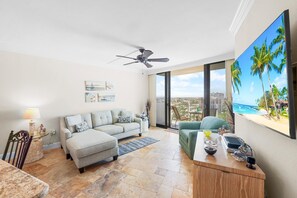 Condo, Multiple Beds (18th floor beachfront condo with pool) | Living area