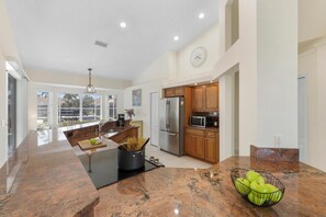 House, Multiple Beds (Seaside waterfront home with heated p) | Private kitchen