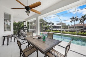 House, Multiple Beds (Seaside waterfront home with heated p) | Outdoor dining